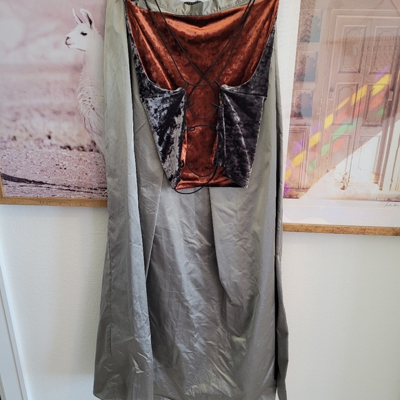 Y2K KOOKAI MAXI SKIRT AND MATCHING VELOUR TOP - Picture 8 of 9